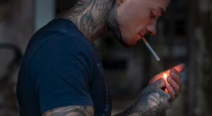 Tattooed Stud Lighting Up