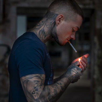 Tattooed Stud Lighting Up