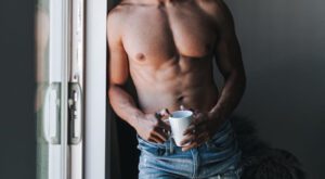 Muscle Pecs with Morning Coffee